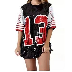 Taylor Swift concert Oversized red sequin #13 Jersey